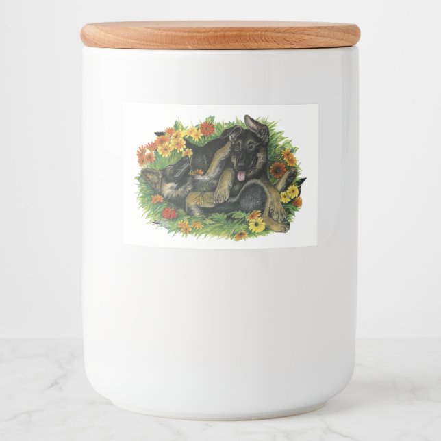 Puppy Garden Mat Etiketter (Framsida)