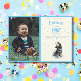 Puppy 🐶 German Shepherd First Birthday Photo Inbjudningar