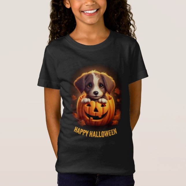 Puppy Halloween T Shirt (Framsida)