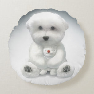 Puppy Hugger Hans Leksak Rund Kudde