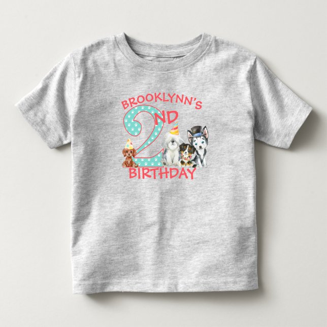 Puppy-Hund 2:a födelsedagen T Shirt (Framsida)