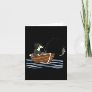 Puppy Hund Angler Fishing Hunting Funny Pet Enthus Kort