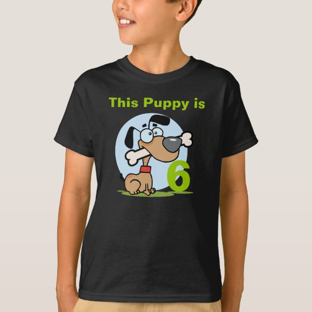Puppy Hund Anpassade Födelsedag T-shirt (Framsida)