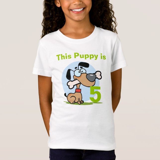 Puppy Hund Anpassade Födelsedag T-shirt (Framsida)