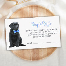 Puppy Hund Baby Shower Blue Boy Diaper Raffle