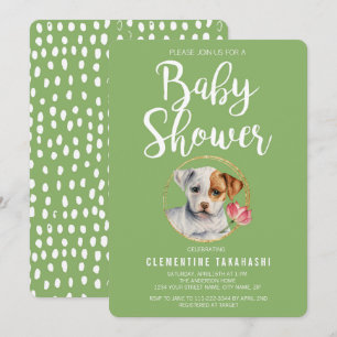 Puppy Hund Baby Shower Inbjudningar