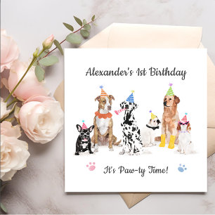 Puppy Hund Birthday Hund Födelsedagsfest Pappersservett