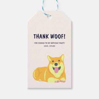 Puppy Hund Birthday Pawty Tack Gift Märkre Presentetikett