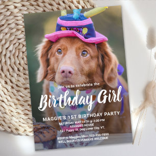 Puppy Hund Birthday Personlig Pet Photo Party Inbjudningar