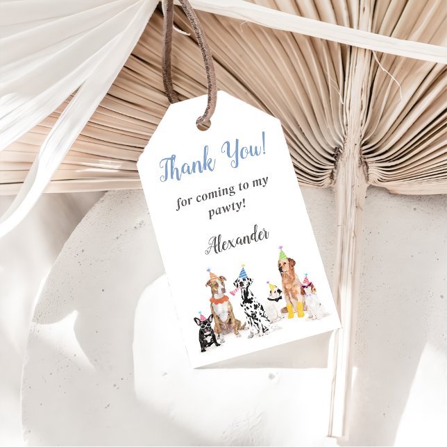 Puppy Hund Birthday Tack Favor Gift-Märkre Presentetikett (Skapare uppladdad)