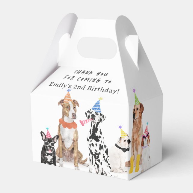 Puppy Hund Birthday Tack Presentaskar (Framsidan Sidan)
