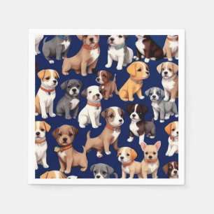 Puppy-Hund, blå Mönster-design Pappersservett