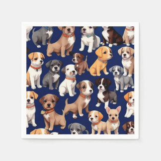 Puppy-Hund, blå Mönster-design Pappersservett