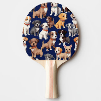 Puppy-Hund, blå Mönster-design Pingisracket