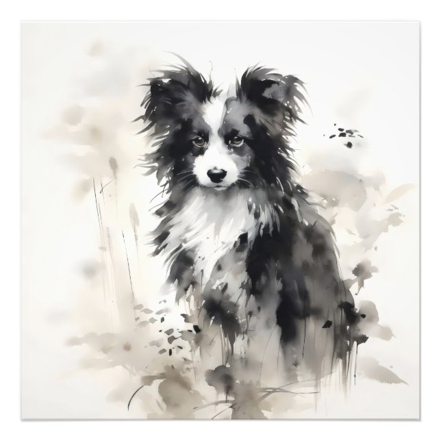 Puppy Hund Bläck-målning Fototryck (Framsidan)