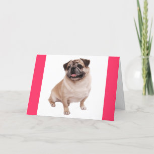 Puppy Hund Blank Hälsning Rosa-anteckningskort Kort
