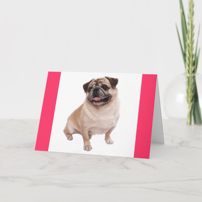 Puppy Hund Blank Hälsning Rosa-anteckningskort Kort (Framsida)