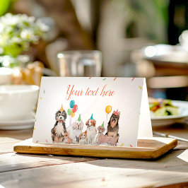 Puppy Hund Boy Birthday Food Place Whale Placeringskort