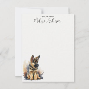Puppy Hund Cute Personlig German Shepherd Anteckningskort