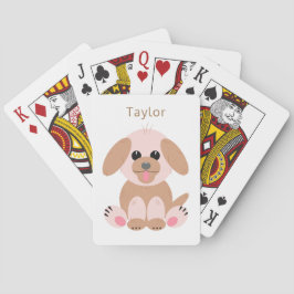 Puppy Hund Cute Tecknad Pastel Personlig Neutralt Casinokort