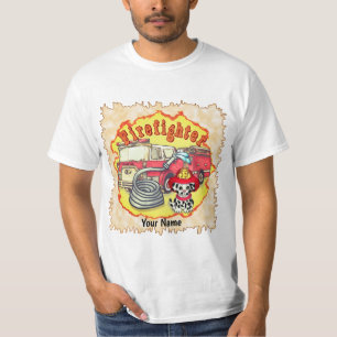 Puppy Hund Firefighter Firelångbil T Shirt