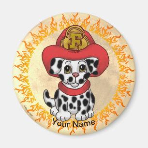 Puppy Hund Firefighter Magnet