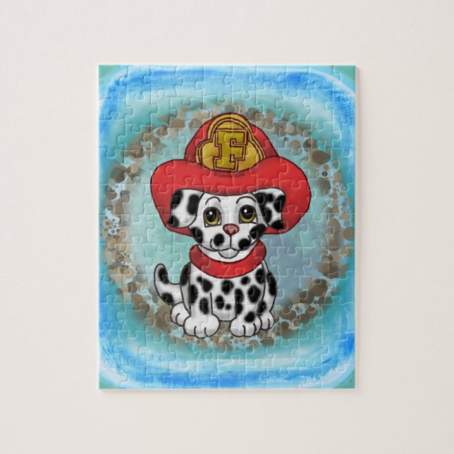 Puppy Hund Firefighter Pussel (Vertikal)