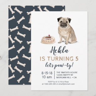 Puppy hund födelsedag, låt oss tass-ty! Inbjudan