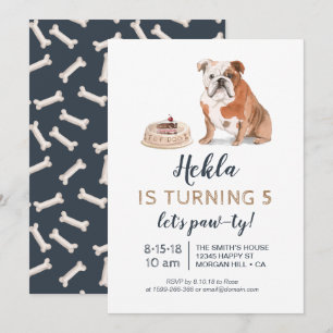 Puppy hund födelsedag, låt oss tass-ty! inbjudningar