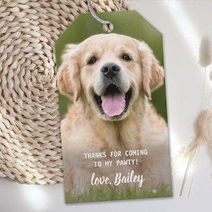 Puppy Hund Födelsedagsfest Anpassningsbar Pet Phot Presentetikett