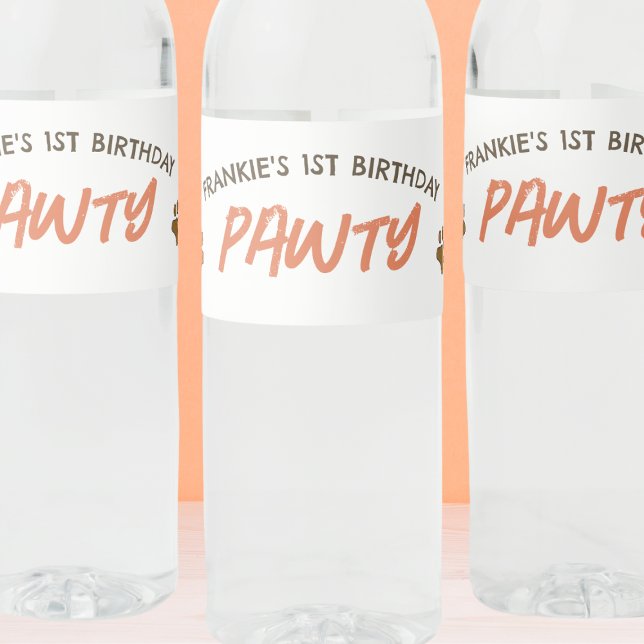 Puppy Hund-Födelsedagsfest Vattenflaskor Etikett (Skapare uppladdad)
