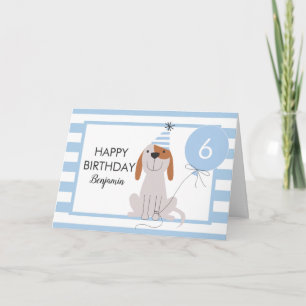 Puppy-Hund-födelsedagskort oavsett ålder Kort
