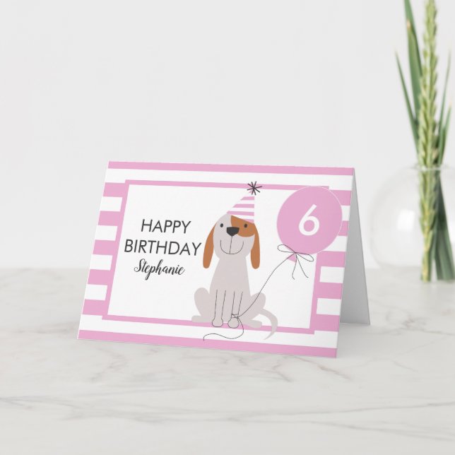 Puppy-Hund-födelsedagskort oavsett ålder Kort (Framsida)