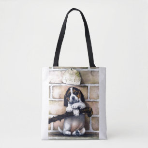Puppy-hund för försäljning, söt vintage tygkasse