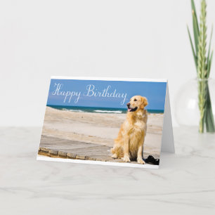Puppy-Hund för golden Retriever i Grattis på födel Kort