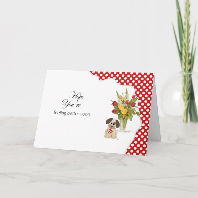 Puppy Hund Get-brunn Card Kort (Framsida)