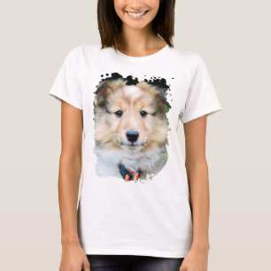 Puppy Hund Grunge Ram T-Shirt