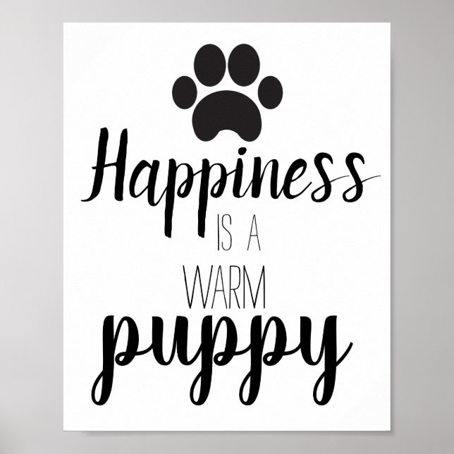 Puppy Hund Happity Quote Poster (Framsidan)