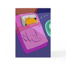 Puppy-Hund i Bed Greeting Card