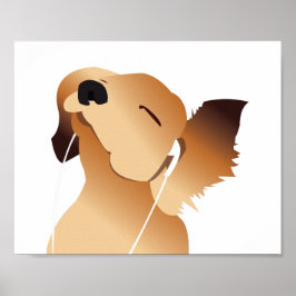 Puppy Hund Jammin' to Music Poster