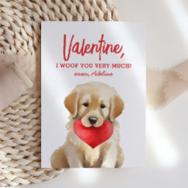Puppy Hund Kids Valentines day Anteckningskort