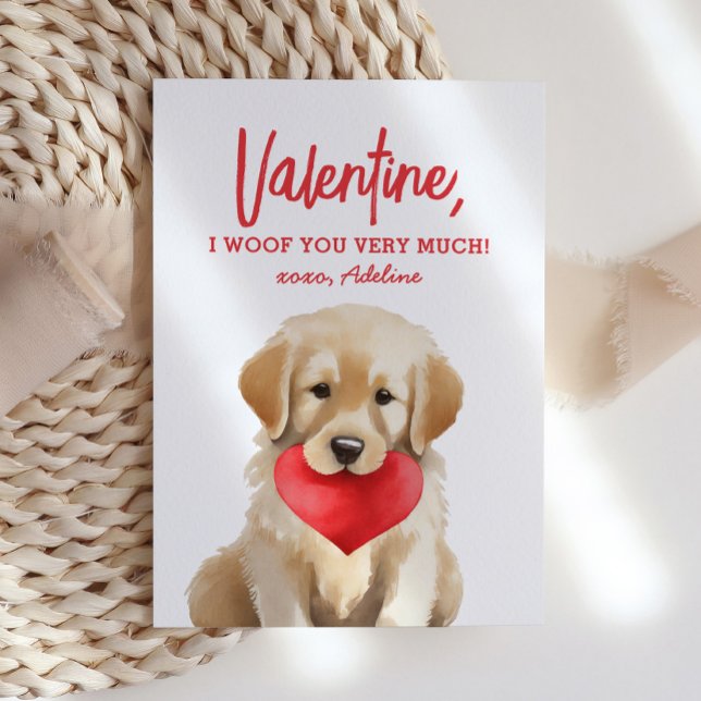 Puppy Hund Kids Valentines day Anteckningskort (Skapare uppladdad)