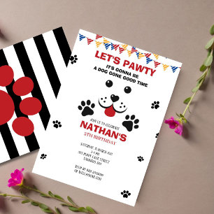 Puppy Hund Lets Pawty Birthday Boy Inbjudningar