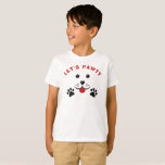 Puppy Hund Lets Pawty Birthday Kid T Shirt<br><div class="desc">Släng en oförglömlig, marionettmatad födelsedagskalas för din lilla födelsedagspojk med våra "Puppy Hund Lets Pawty" födelsedagspojkinbjudningar! De här högkvalitativa inbjudningarna kan vara personlig med ditt barns namn och ålder. De har en bra utformning med en lekfull valp och klara ballonger. Beställ nu och få redot till bark, wag och fira...</div>