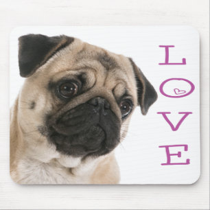 Puppy Hund Lila Heart LoveMousepad Musmatta