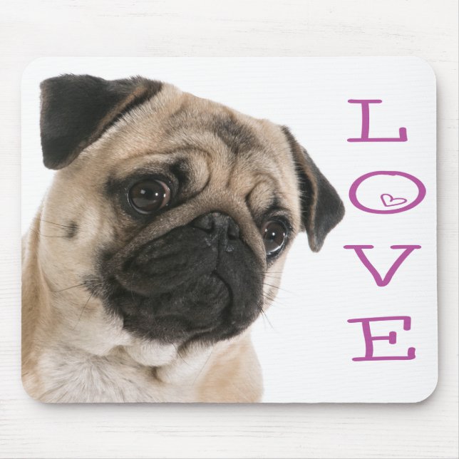 Puppy Hund Lila Heart LoveMousepad Musmatta (Framsidan)