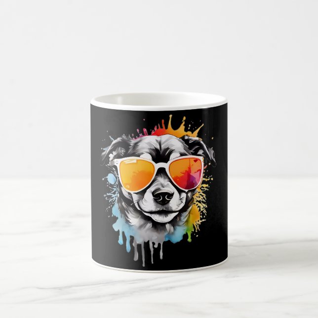 Puppy-Hund med Coola, solglasögon Kaffemugg (Center)