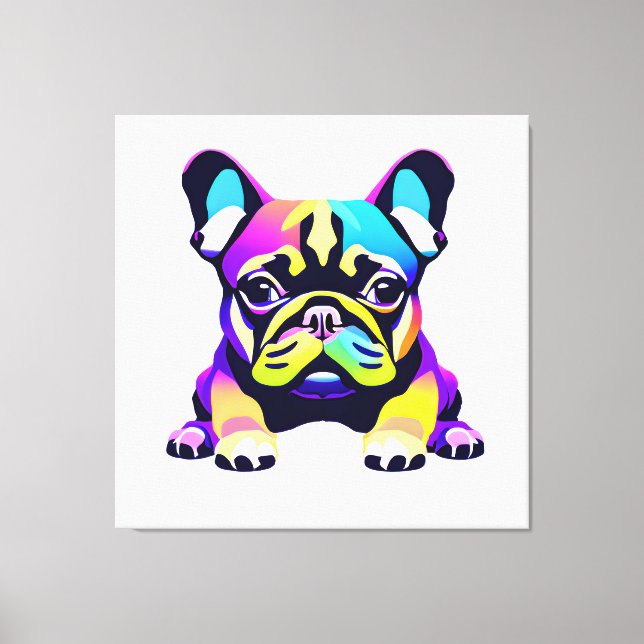 Puppy-Hund med färg Canvastryck (Framsida)