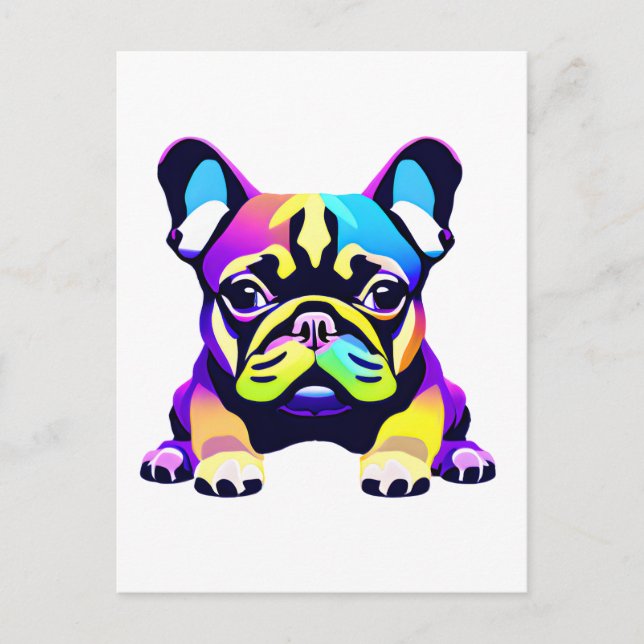 Puppy-Hund med färg Vykort (Framsida)