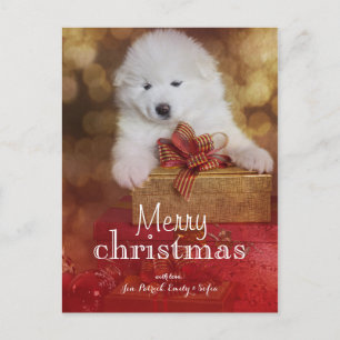 Puppy-Hund med julklappar Helg Vykort
